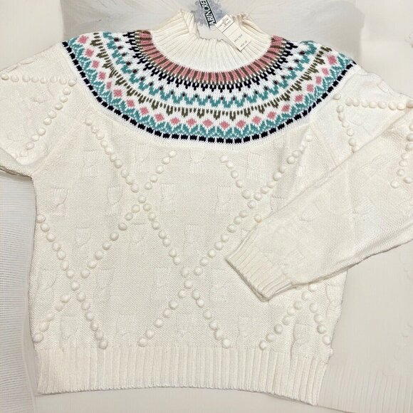 Cabin Creek Icelandic Sweater Women's M Multicolor Popcorn Knit Pullover NWT - Picture 1 of 10